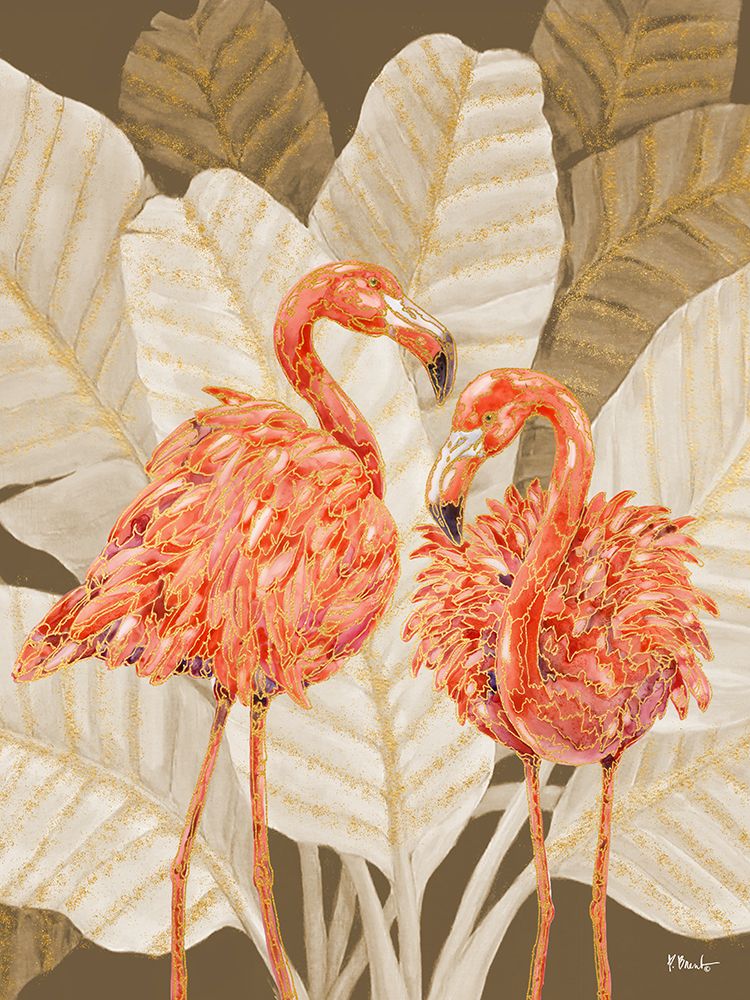 Martinique Flamingos Vertical - Palms art print by Paul Brent for $57.95 CAD