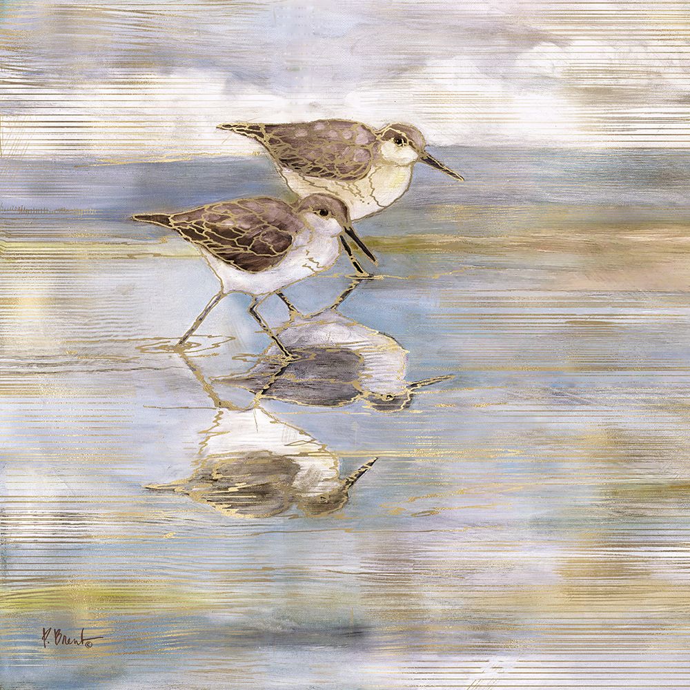 Golden Sandpipers I art print by Paul Brent for $57.95 CAD