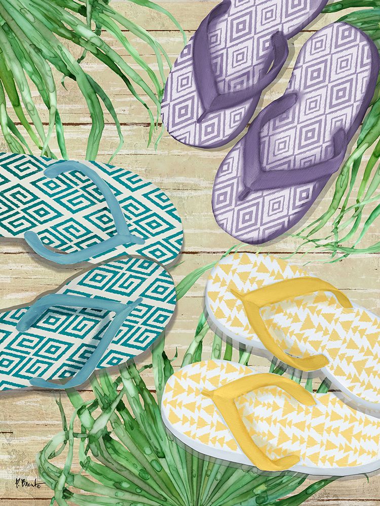 Frond Flip Flops Vertical art print by Paul Brent for $57.95 CAD