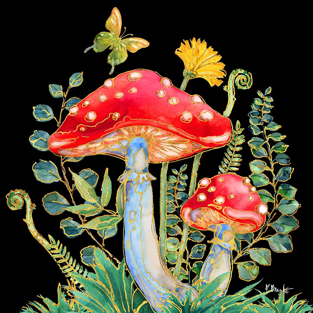 Far Out Mushrooms I art print by Paul Brent for $57.95 CAD