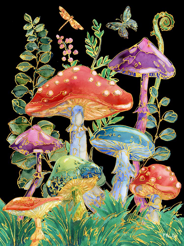 Far Out Mushrooms Vertical art print by Paul Brent for $57.95 CAD