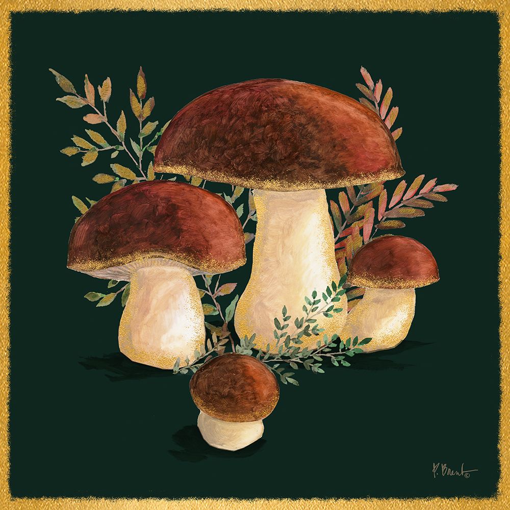 Gilded Mushrooms I art print by Paul Brent for $57.95 CAD