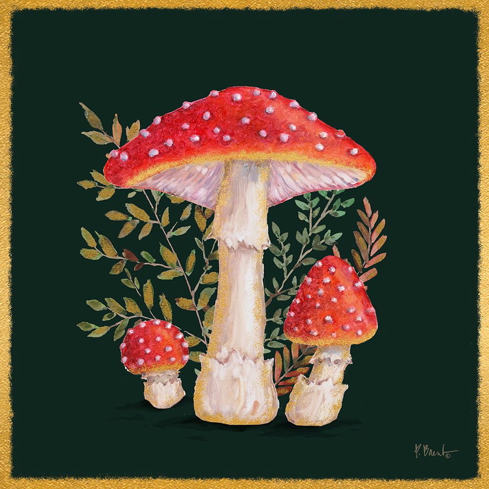 Gilded Mushrooms IV art print by Paul Brent for $57.95 CAD