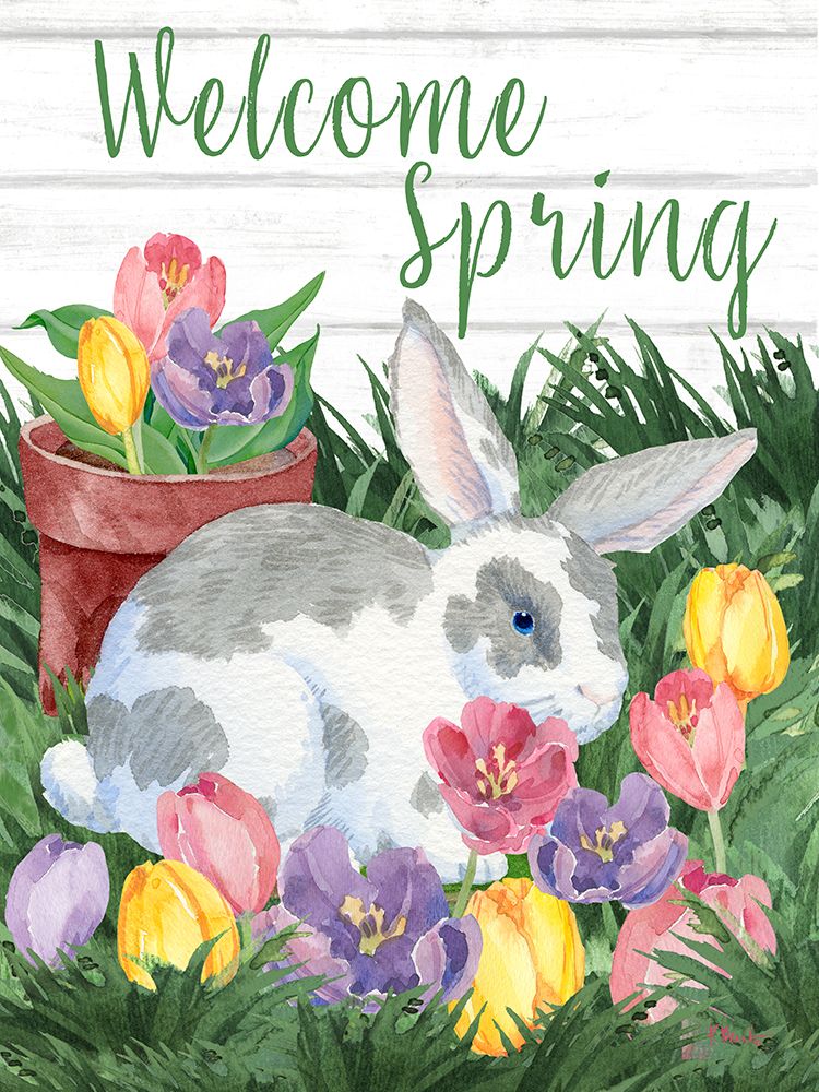 Floral Field Bunny II - Wood art print by Paul Brent for $57.95 CAD