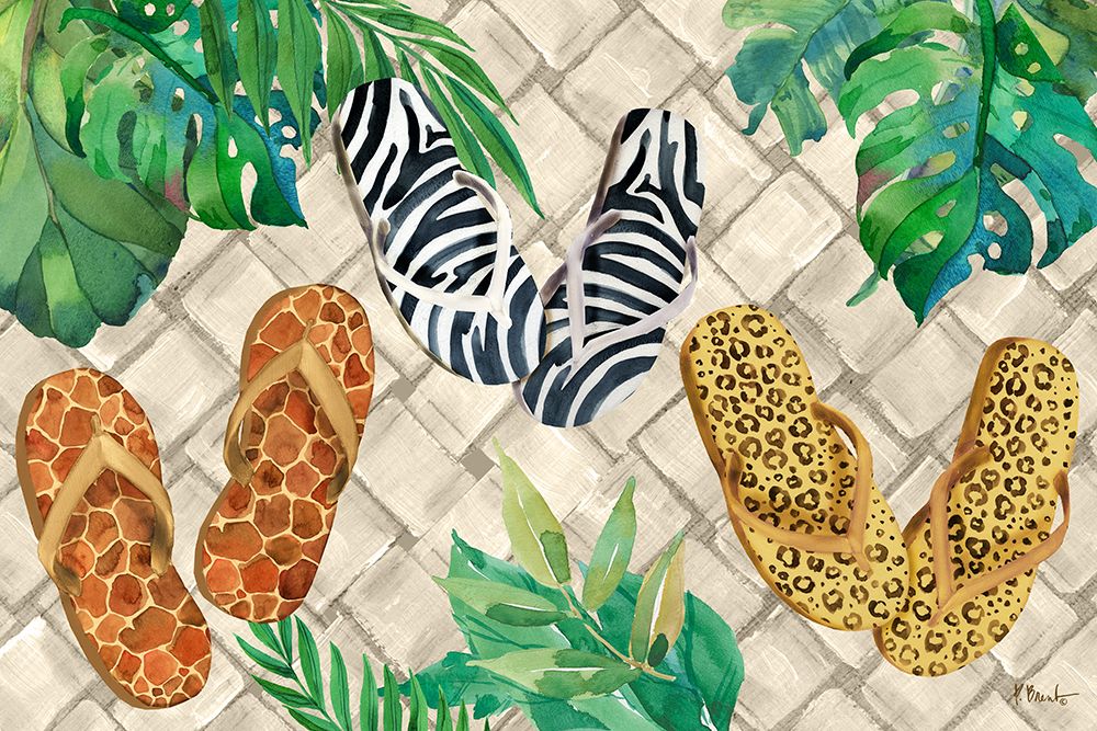 Jungle Flip Flops Horizontal art print by Paul Brent for $57.95 CAD