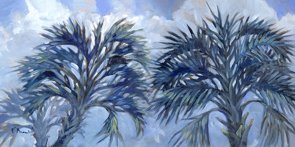 Impressions of Palms Indigo - Triple Palm art print by Paul Brent for $57.95 CAD