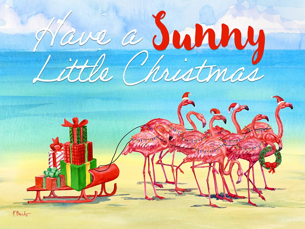 Flamingo Sleigh Horizontal art print by Paul Brent for $57.95 CAD