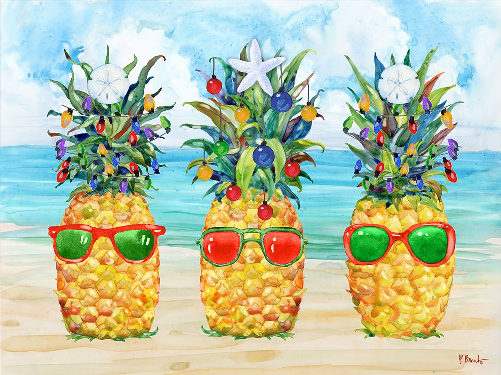 Christmas Cool Kona Pineapples Horizontal II art print by Paul Brent for $57.95 CAD
