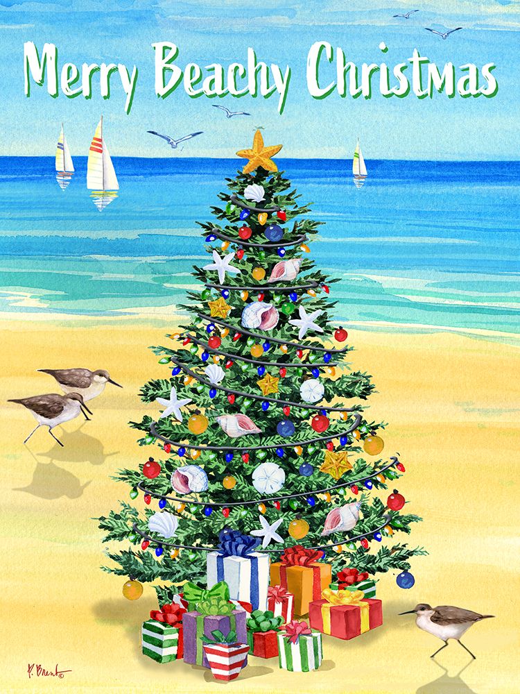 Seaside Christmas Tree Vertical art print by Paul Brent for $57.95 CAD