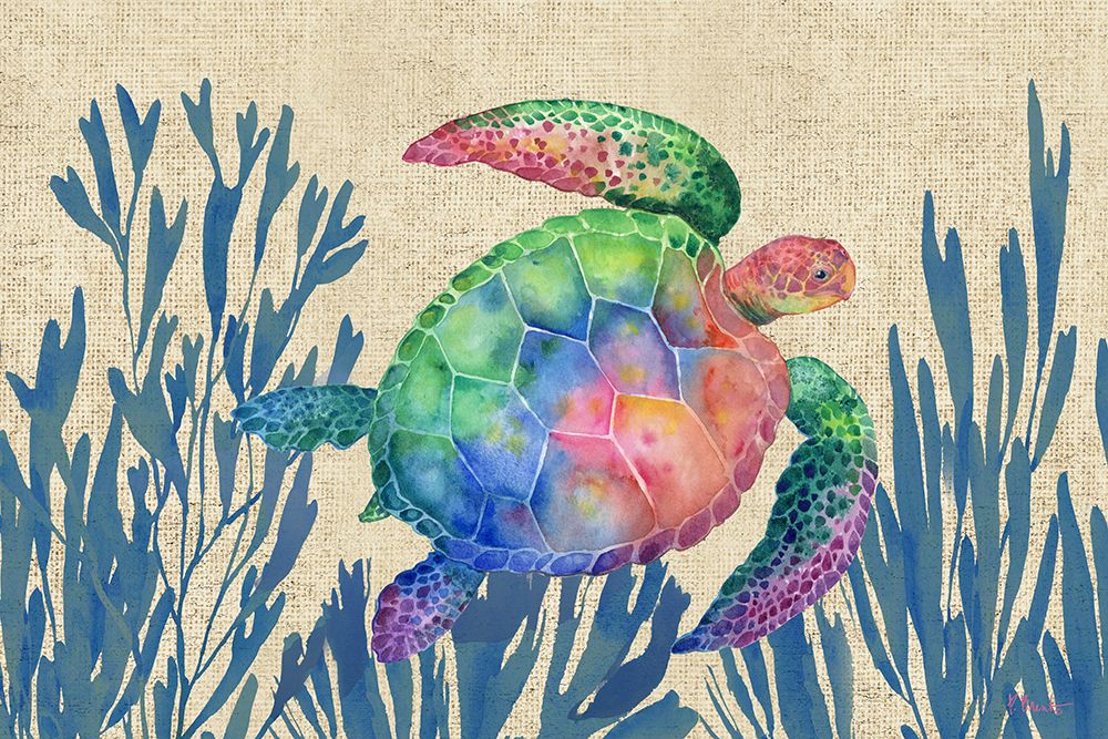 Tortola Turtle Horizontal - Natural art print by Paul Brent for $57.95 CAD