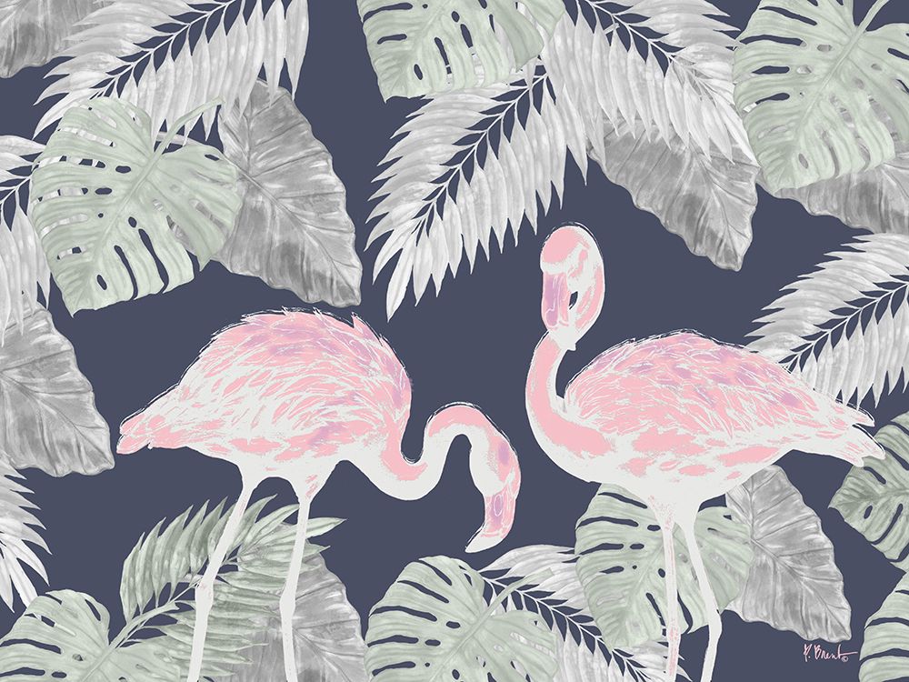 Monochrome Flamingos Horizontal art print by Paul Brent for $57.95 CAD
