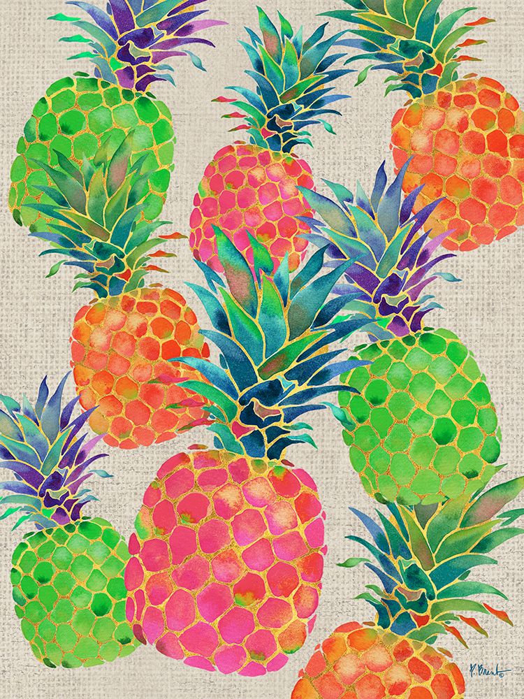 Honeyed Pineapples Vertical art print by Paul Brent for $57.95 CAD