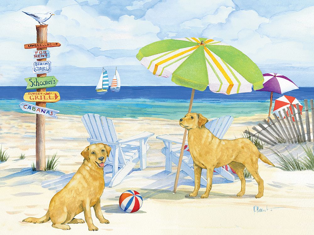 Dog Beach Day Horizontal II art print by Paul Brent for $57.95 CAD