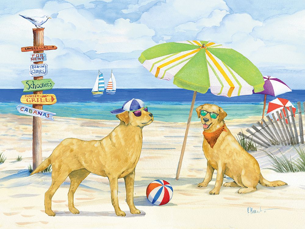 Dog Beach Day Horizontal III art print by Paul Brent for $57.95 CAD