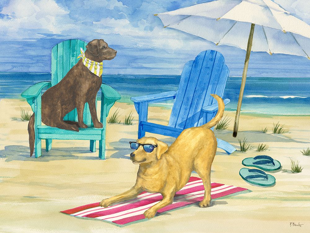 Grayton Beach Dog Duo art print by Paul Brent for $57.95 CAD