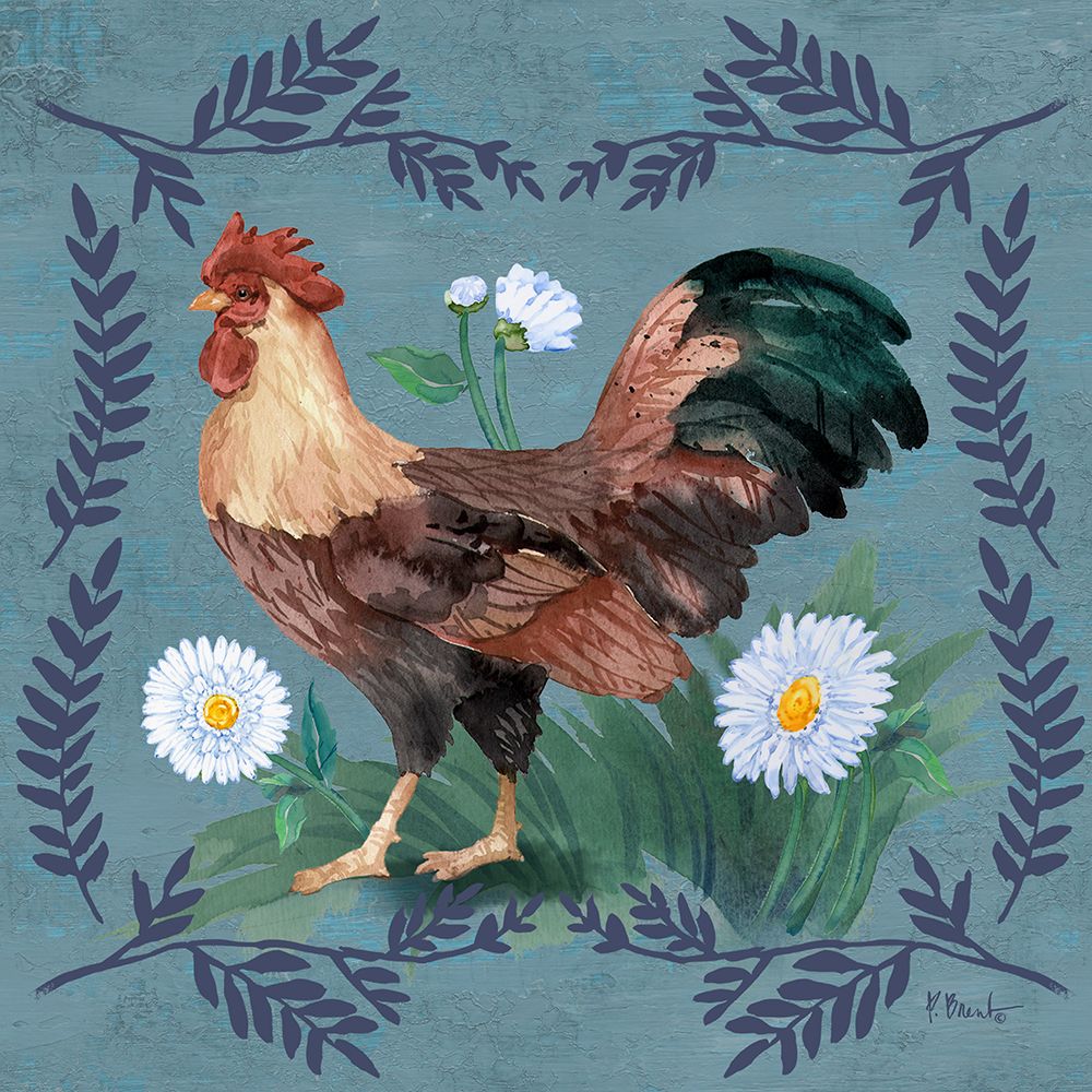 Ferns and Roosters II art print by Paul Brent for $57.95 CAD