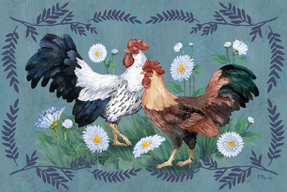 Ferns and Roosters Horizontal art print by Paul Brent for $57.95 CAD