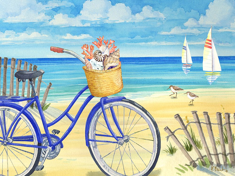 Seashell Beach Bicycle art print by Paul Brent for $57.95 CAD