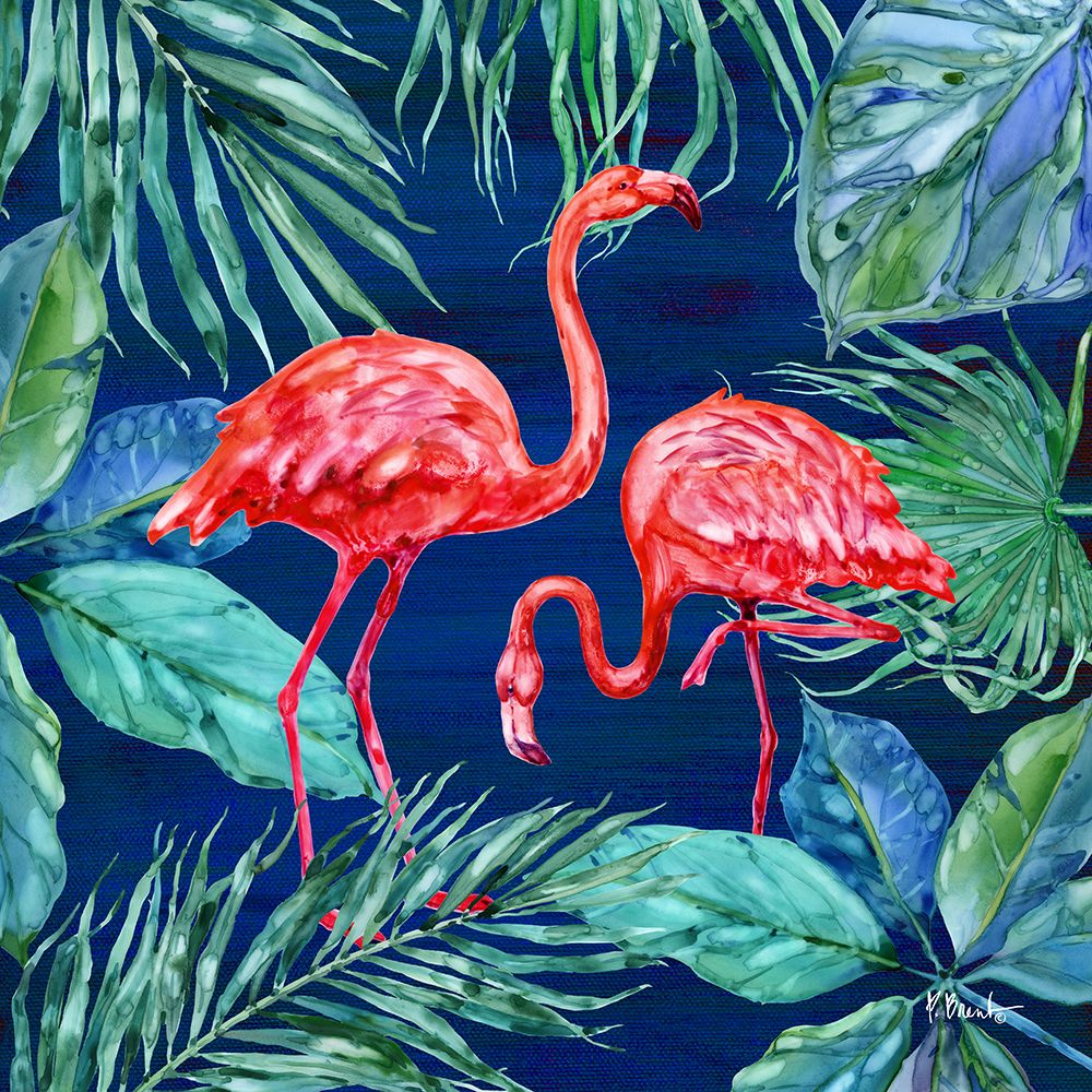 Flora Flamingos I art print by Paul Brent for $57.95 CAD