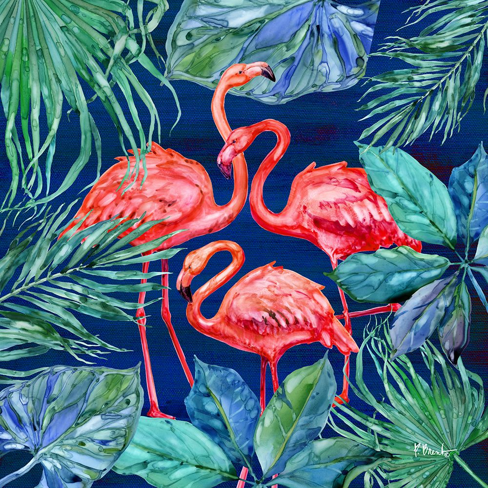 Flora Flamingos II art print by Paul Brent for $57.95 CAD
