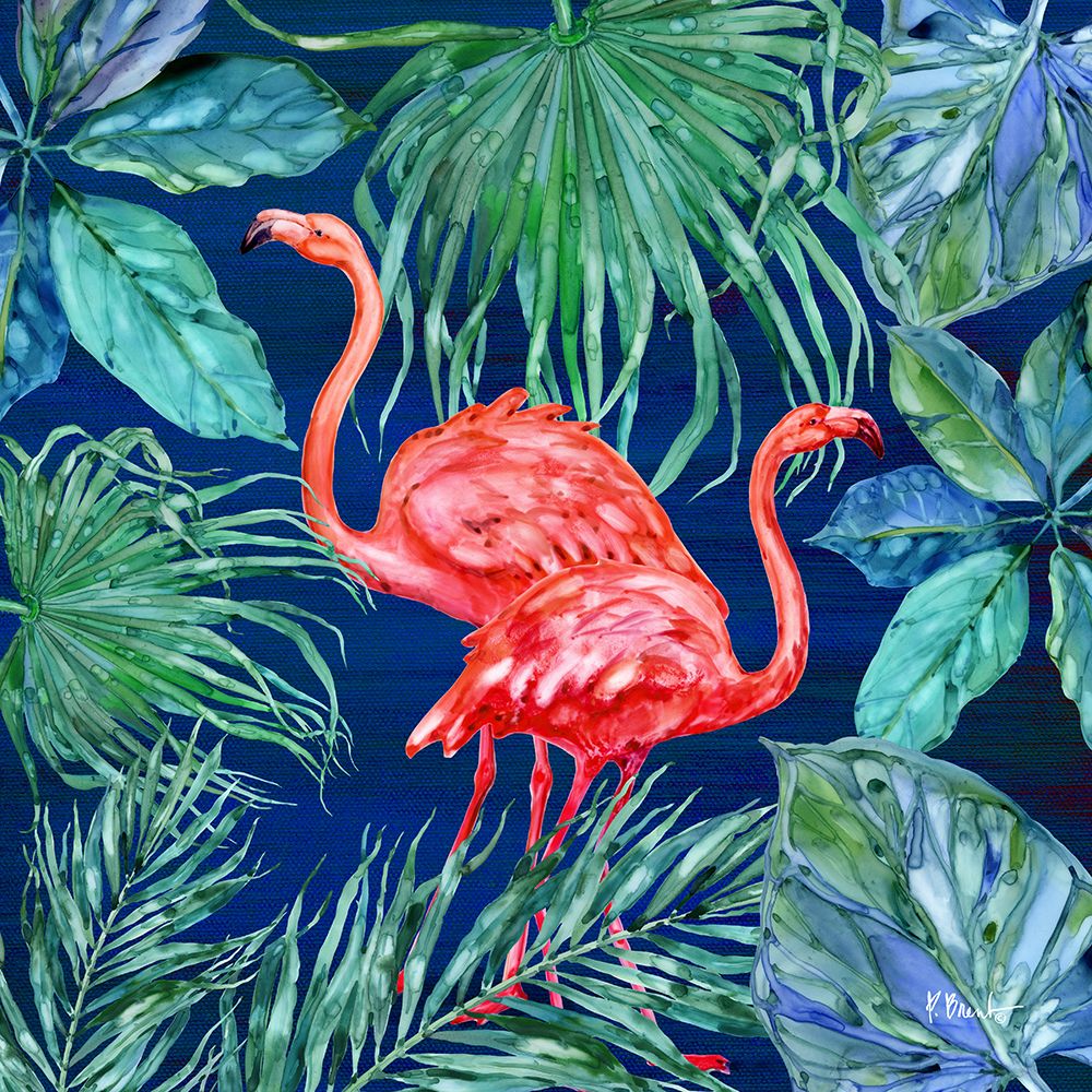 Flora Flamingos III art print by Paul Brent for $57.95 CAD