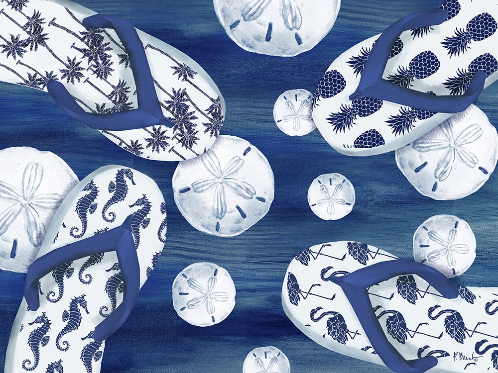 Indigo Flip Flops Horizontal art print by Paul Brent for $57.95 CAD