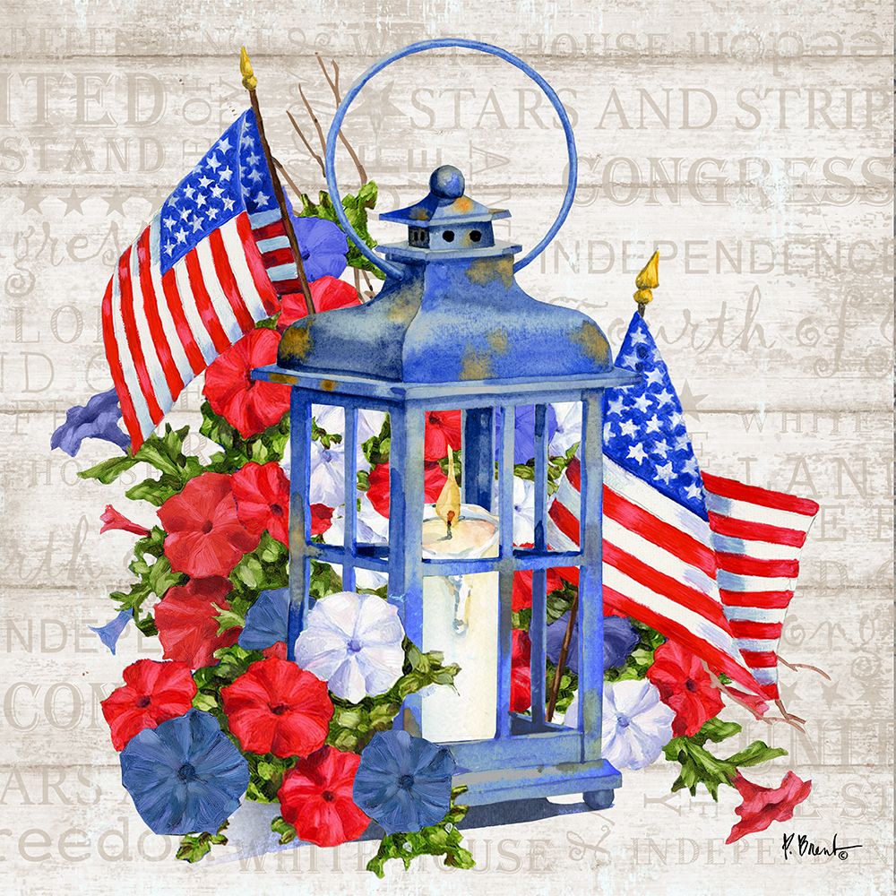 Patriotic Lantern I art print by Paul Brent for $57.95 CAD