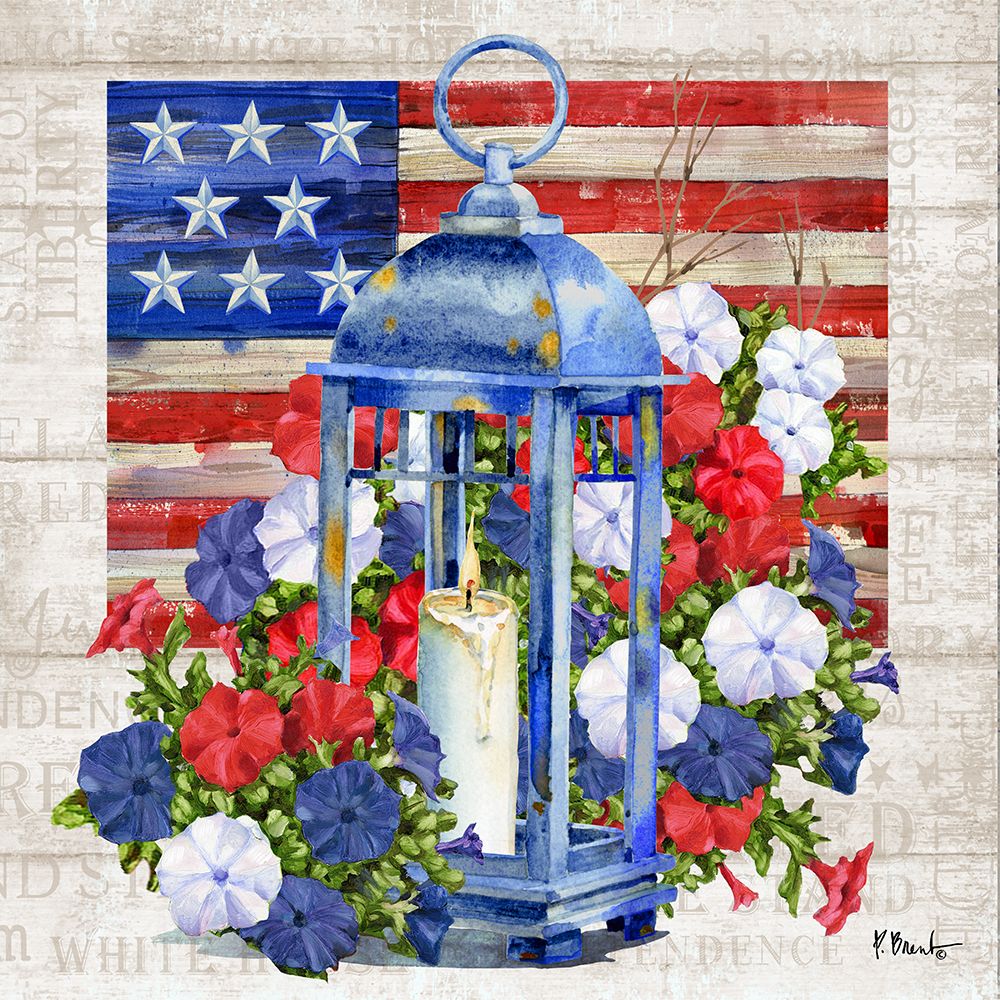 Patriotic Lantern II art print by Paul Brent for $57.95 CAD