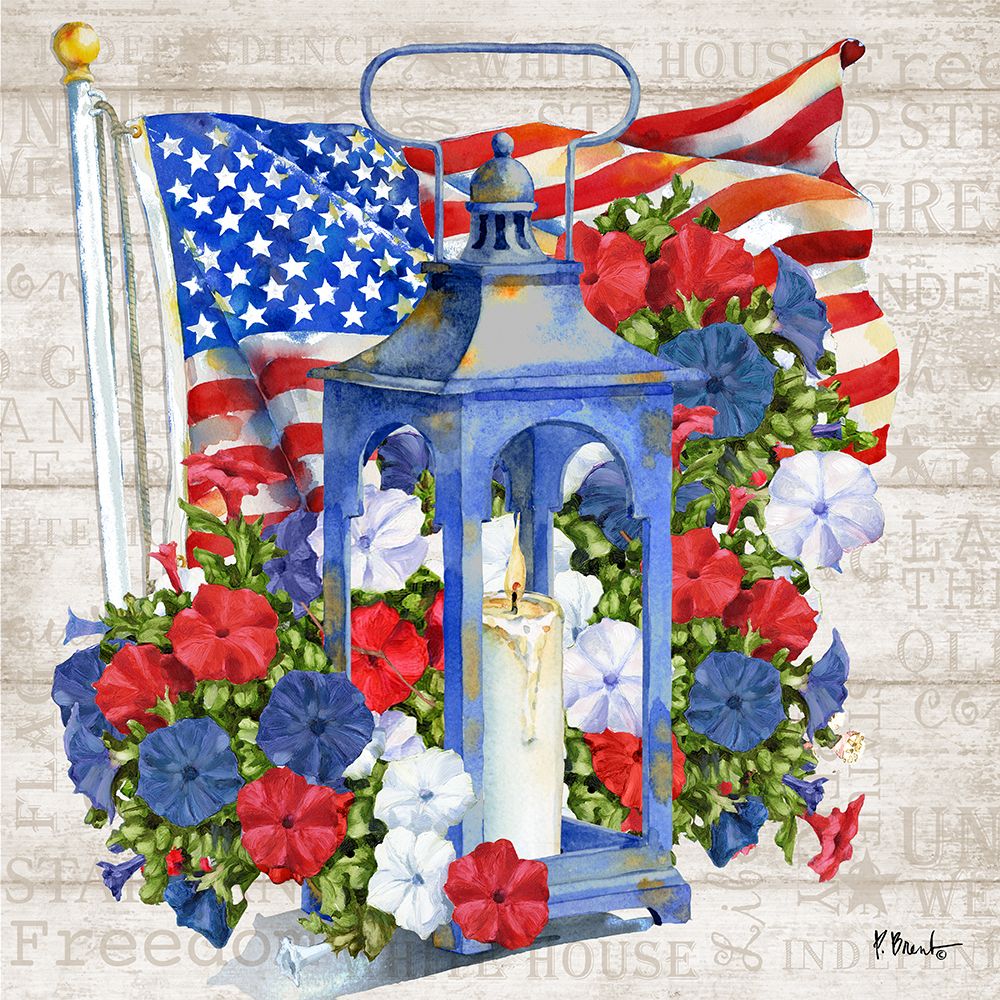 Patriotic Lantern III art print by Paul Brent for $57.95 CAD