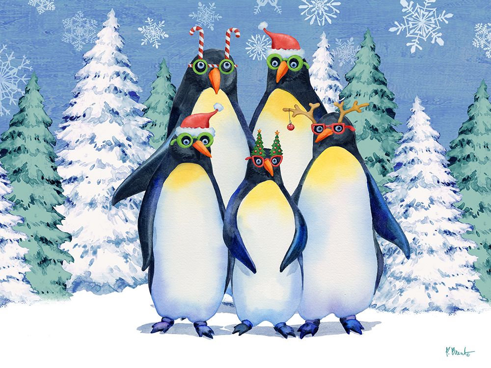 Holiday Party Penguins Horizontal I art print by Paul Brent for $57.95 CAD