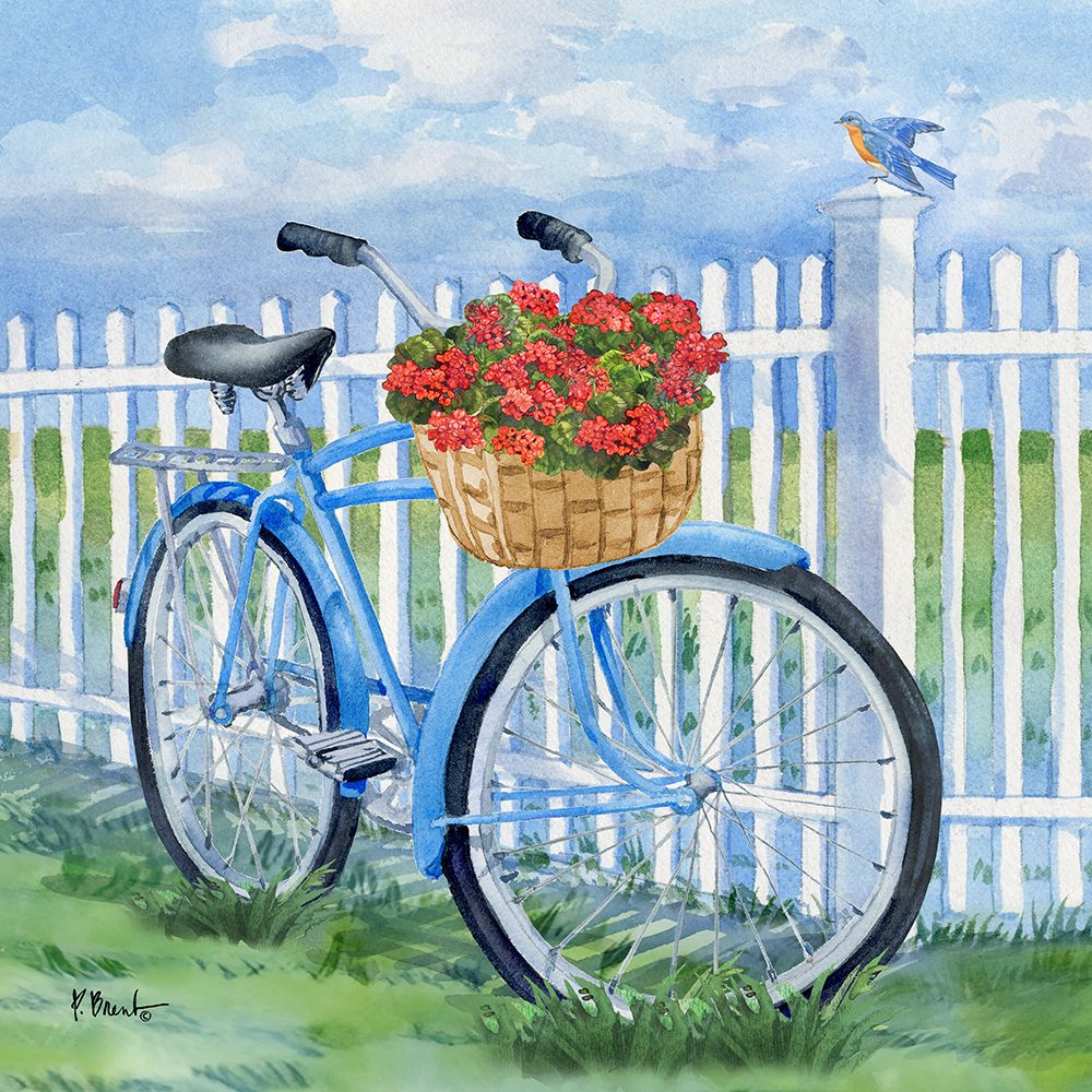 Blooming Bicycle I art print by Paul Brent for $57.95 CAD