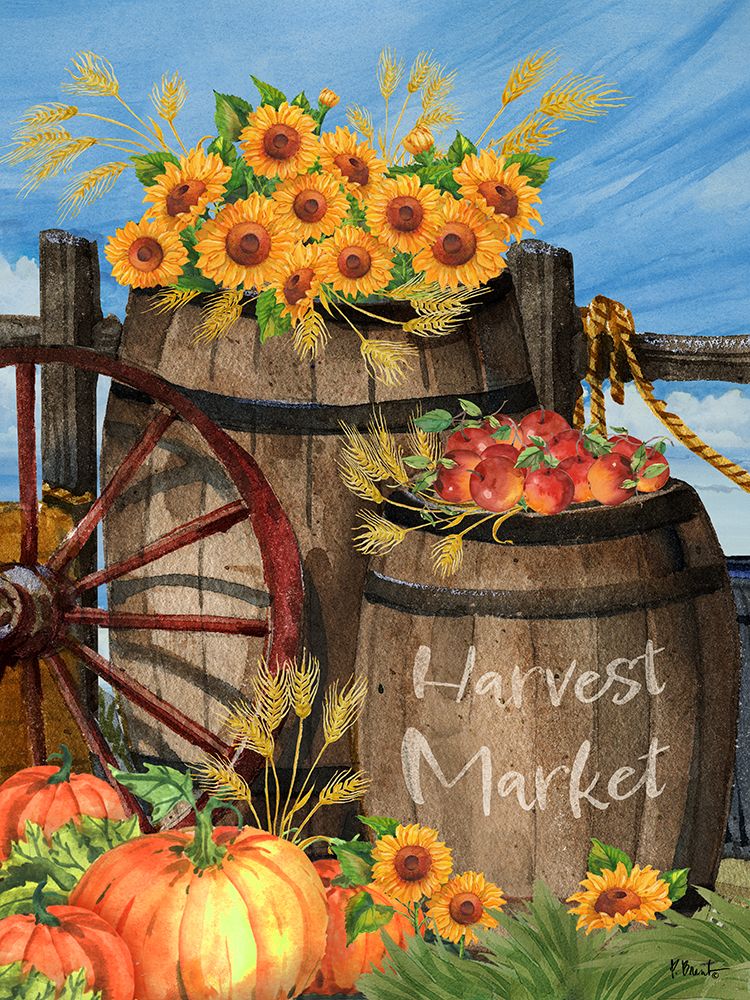 Harvest Market Scene Vertical art print by Paul Brent for $57.95 CAD