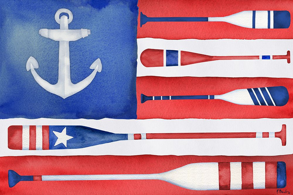 Patriotic Oar Flag Horizontal art print by Paul Brent for $57.95 CAD