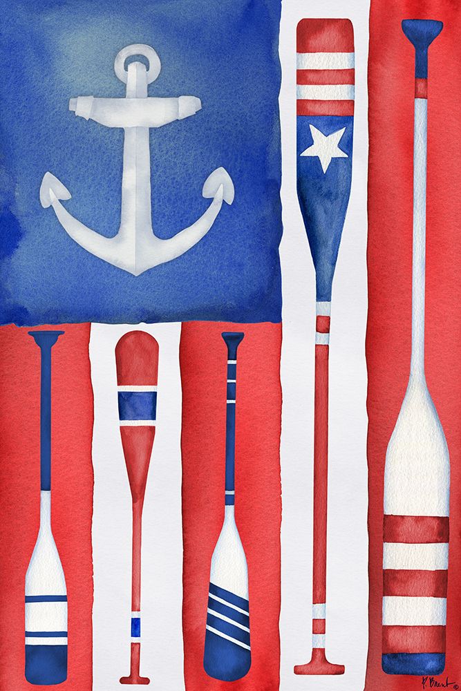 Patriotic Oar Flag Vertical art print by Paul Brent for $57.95 CAD