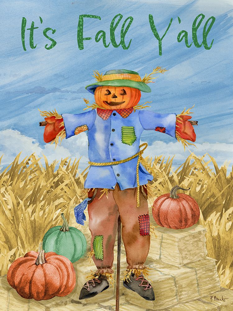 Scarecrow Field Vertical II art print by Paul Brent for $57.95 CAD