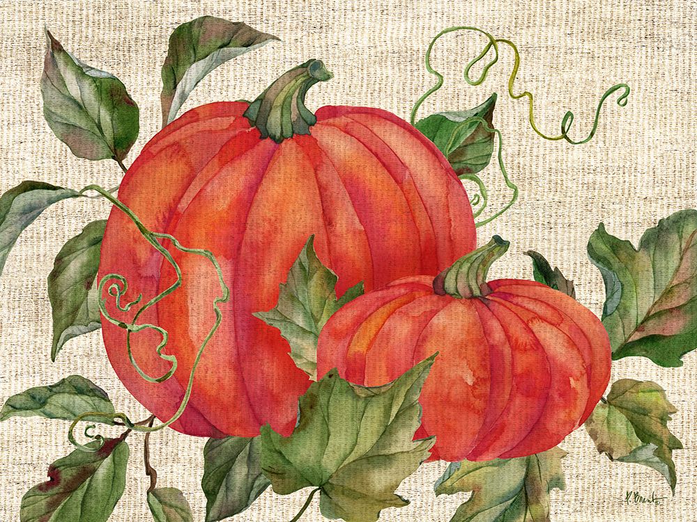 Vined Pumpkins Horizontal art print by Paul Brent for $57.95 CAD