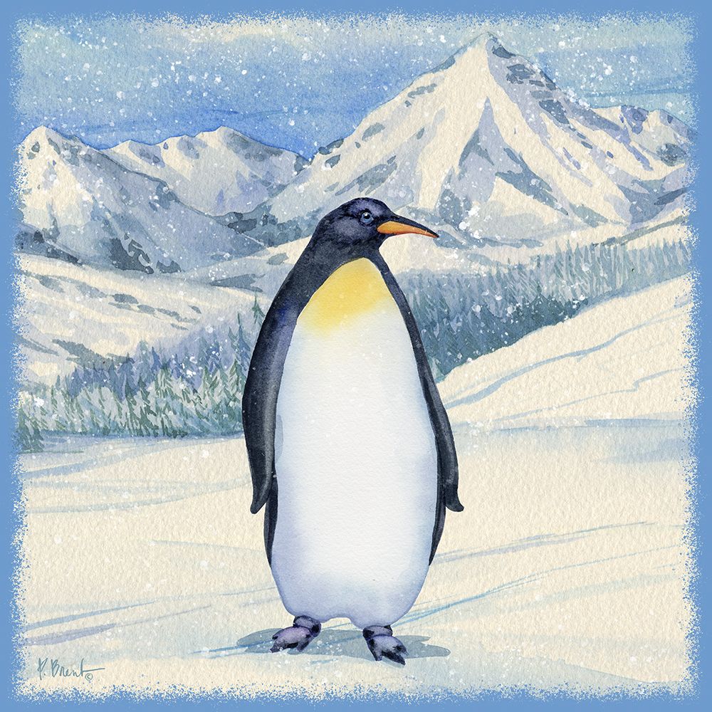 Winter Penguins I art print by Paul Brent for $57.95 CAD