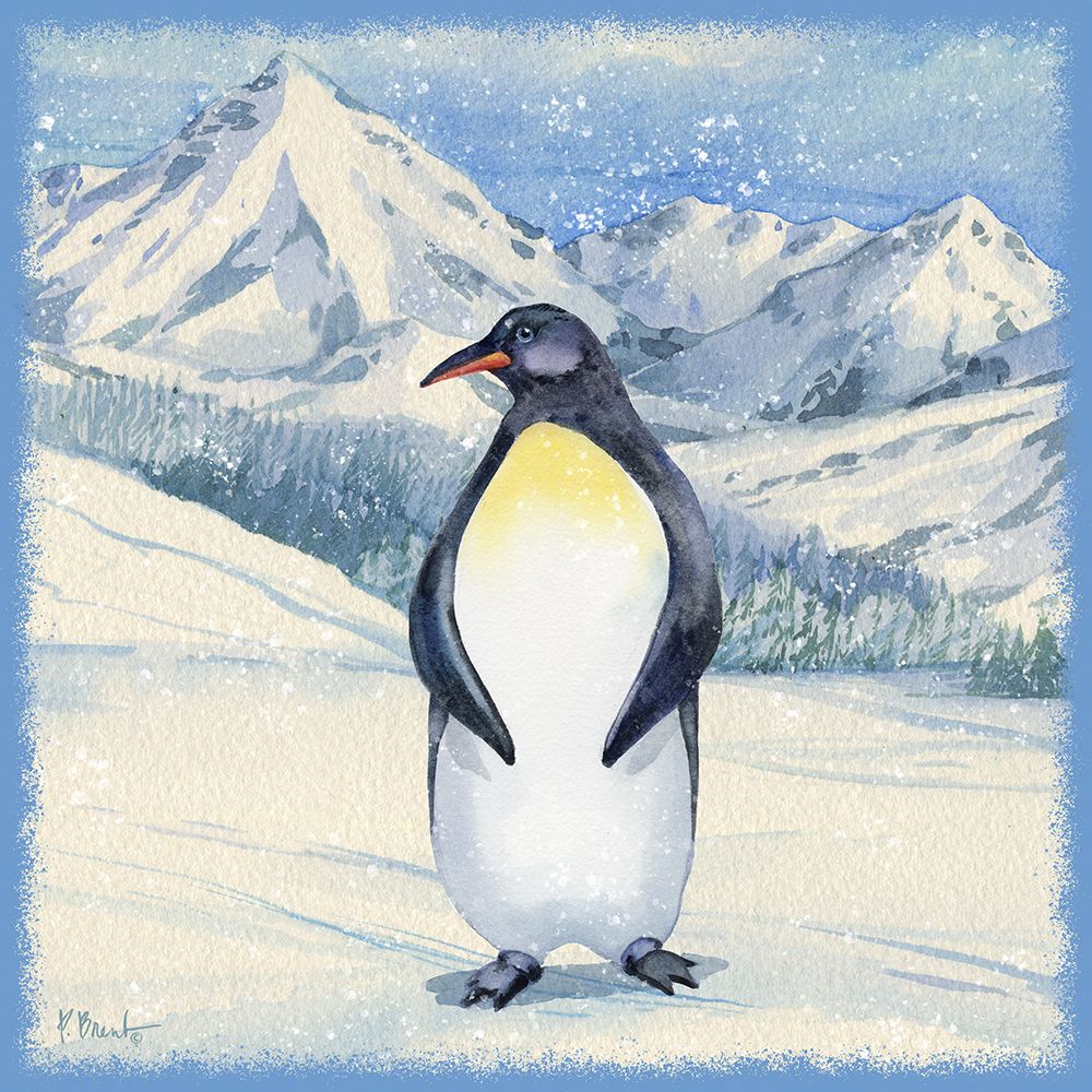 Winter Penguins IV art print by Paul Brent for $57.95 CAD