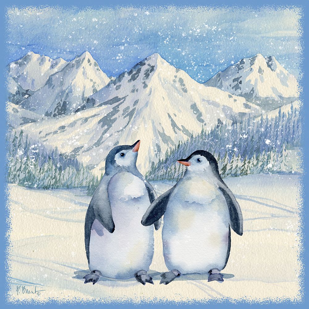 Winter Penguins V art print by Paul Brent for $57.95 CAD
