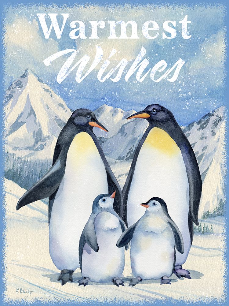 Winter Penguins Vertical art print by Paul Brent for $57.95 CAD