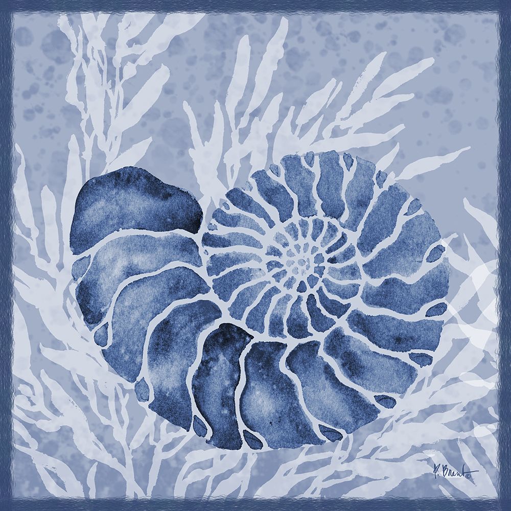 Ammonite Shell I - Indigo art print by Paul Brent for $57.95 CAD