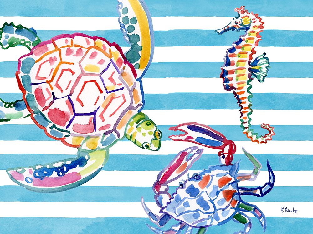 Brushstroke Sealife Horizontal art print by Paul Brent for $57.95 CAD