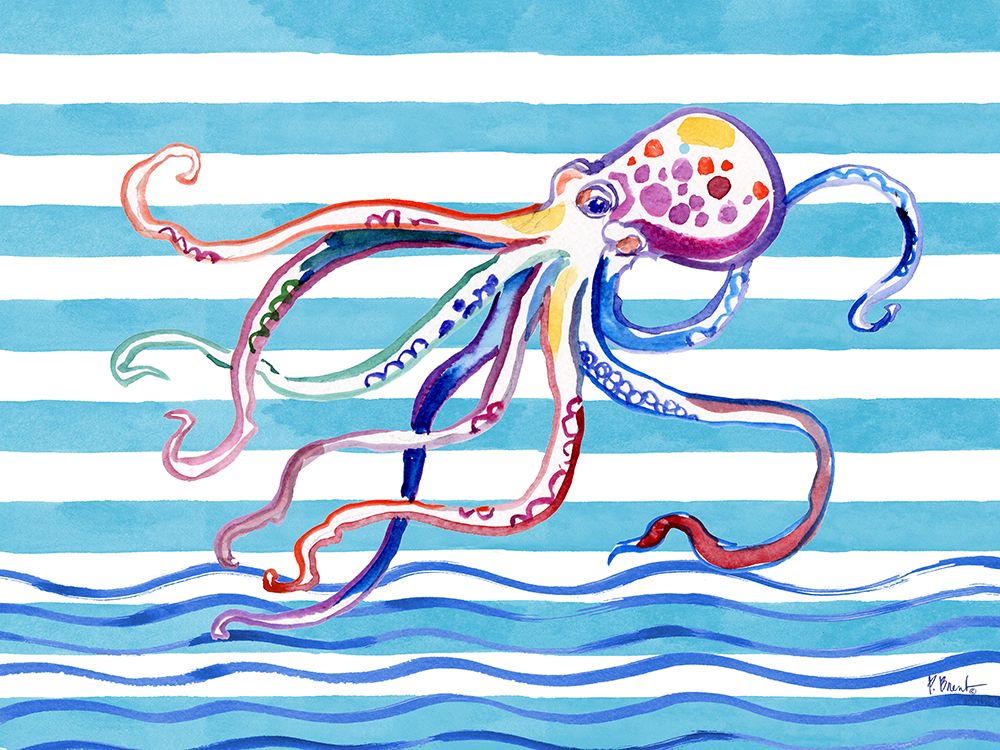Brushstroke Octopus Horizontal art print by Paul Brent for $57.95 CAD