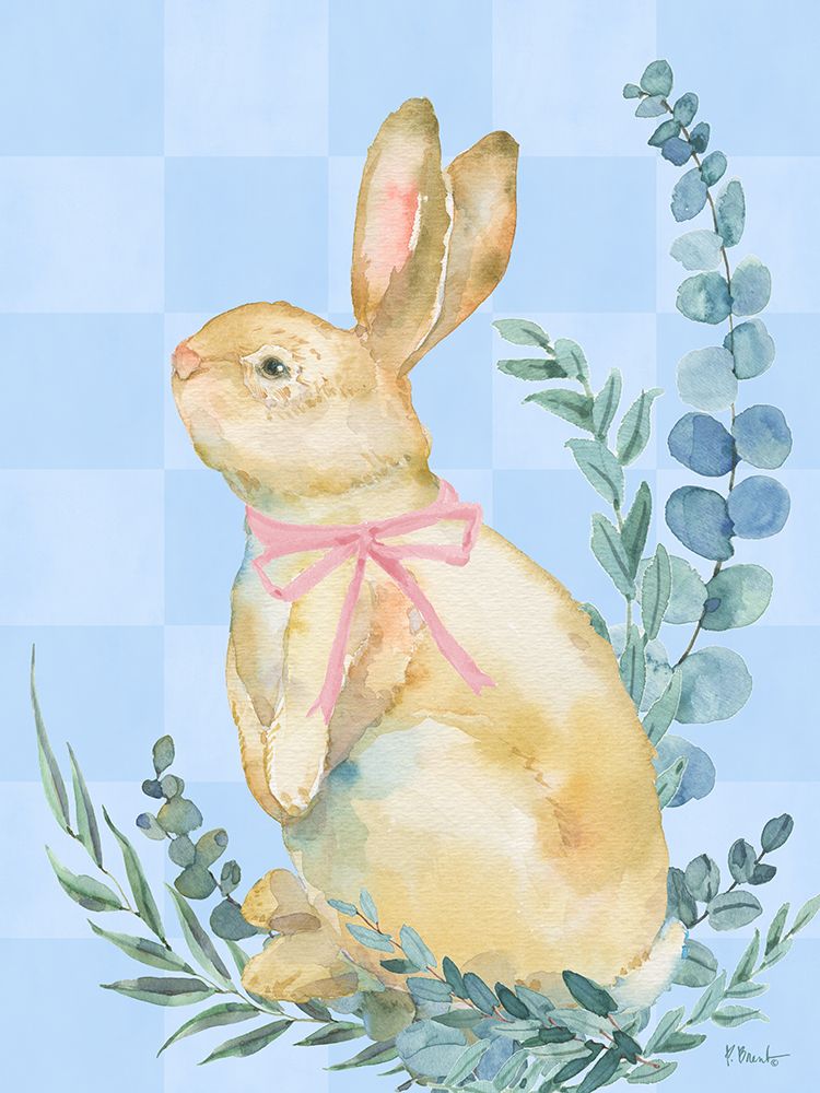 Eucalyptus Bunny Vertical II - Checkered art print by Paul Brent for $57.95 CAD