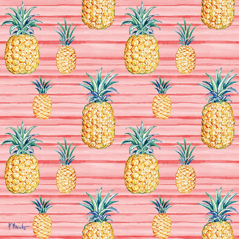 Brushstroke Pineapple Repeat I art print by Paul Brent for $57.95 CAD