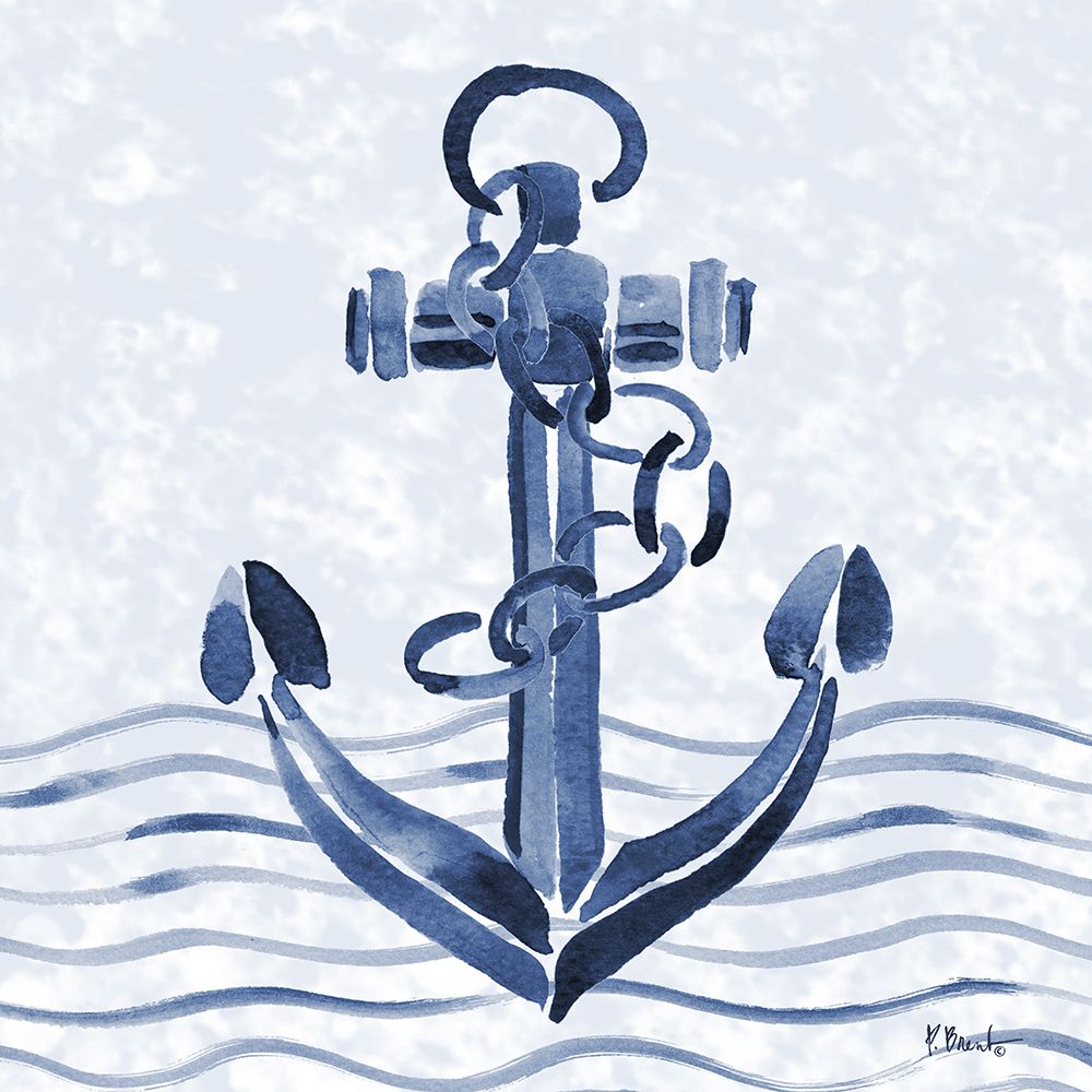 Brushstroke Nautical I - Indigo art print by Paul Brent for $57.95 CAD