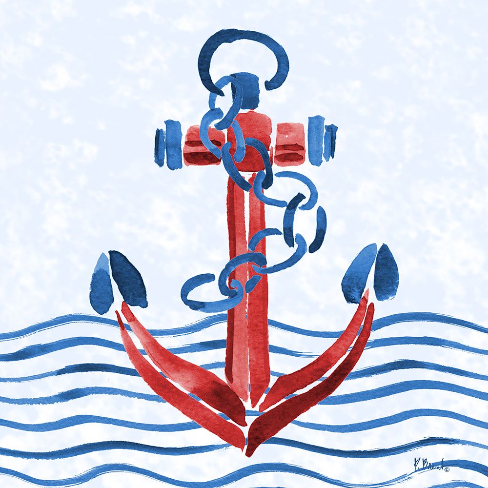 Brushstroke Nautical I art print by Paul Brent for $57.95 CAD