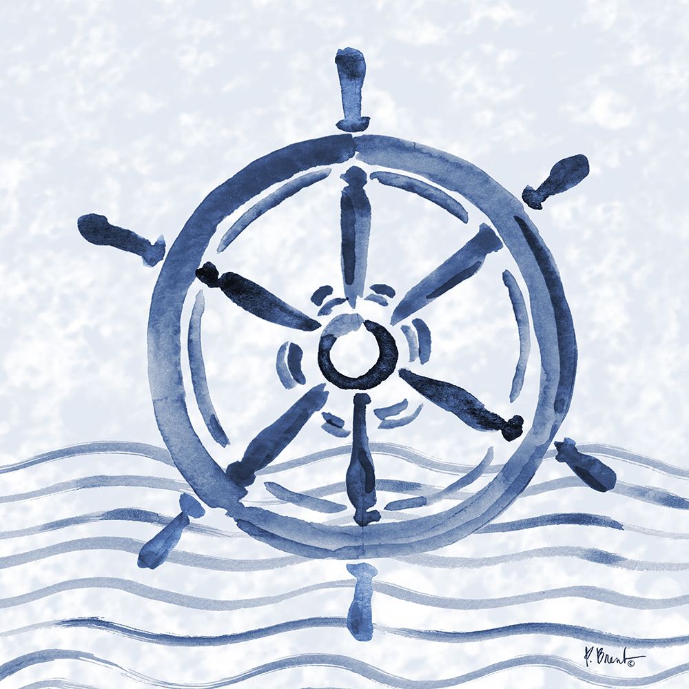 Brushstroke Nautical II - Indigo art print by Paul Brent for $57.95 CAD
