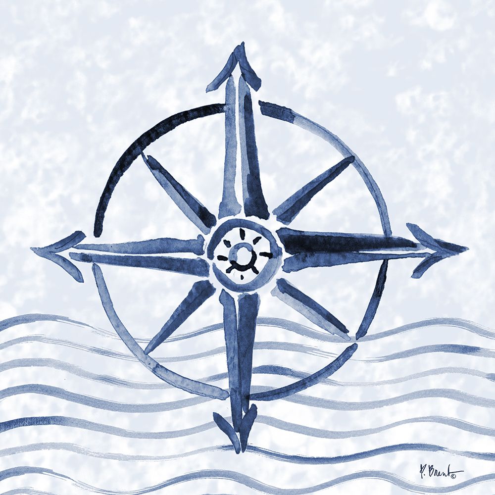 Brushstroke Nautical III - Indigo art print by Paul Brent for $57.95 CAD