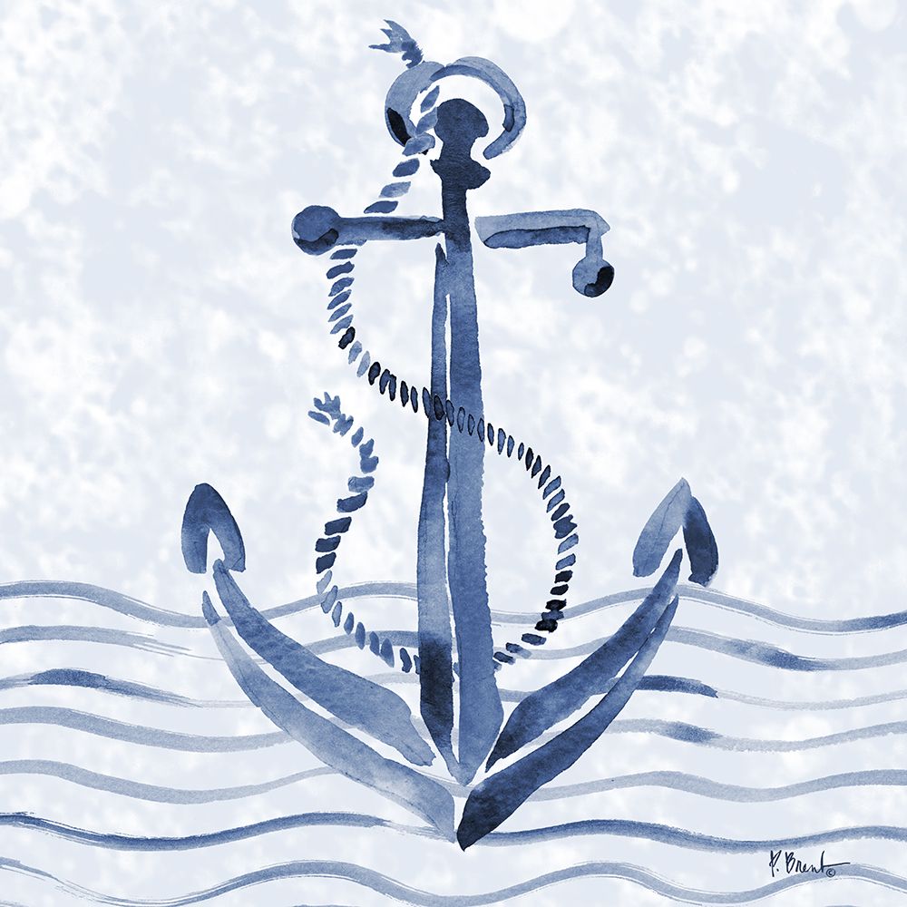 Brushstroke Nautical IV - Indigo art print by Paul Brent for $57.95 CAD